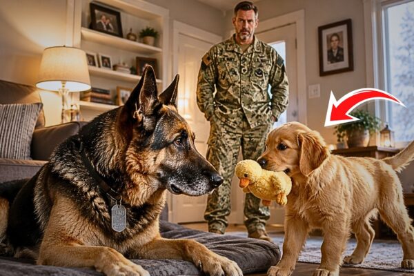 He Brings Home an Old Shelter K9 Rejected Many Times—Then His Puppy’s Reaction Leaves Him Speechless