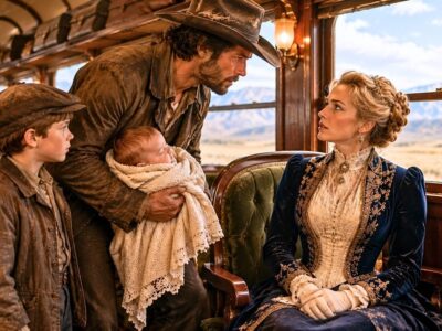 Rich Widow Took a Poor Cowboy and His Children’s Train Seat—Then He Saved Her Life