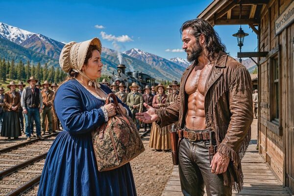 She Was Rejected at the Station… Then a Mountain Man Whispered “My Twins Need a Mother Like You”