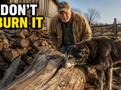 His Old Dog Kept Sniffing One Log—Then the Farmer Found What Was Inside