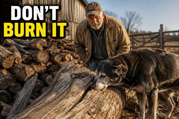 His Old Dog Kept Sniffing One Log—Then the Farmer Found What Was Inside