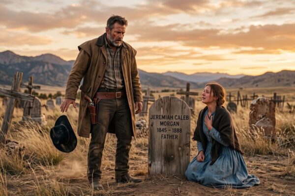 He Found a Woman Sitting Beside His Father’s Grave—Her First Words Made the Cowboy Drop His Hat