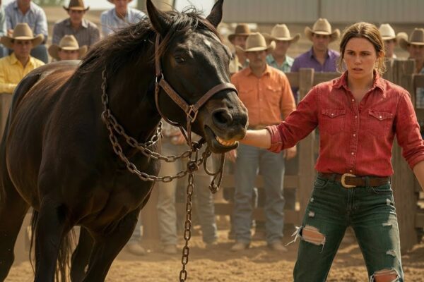Untamable Stallion Sold at Auction… Then the Girl Unchained Him and the Whole Town Went Silent