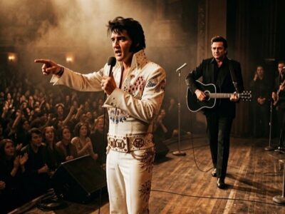 ELVIS PRESLEY Asked, “Can Anyone Play Guitar?”— Then Johnny Cash Walked Onstage and Shocked Everyone D