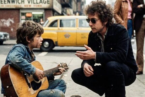 Street Kid Playing Dylan’s Song with Broken Guitar—Dylan Stopped Walking and Did THIS D