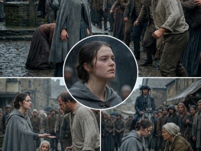 SHE STOOD BETWEEN THE ANGRY MOB AND THE OLD WOMAN—UNAWARE THE DUKE WAS WATCHING FROM HIS HORSE