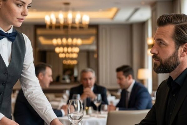 Waitress Slips Napkin to Billionaire — It Read: “Listen. Fake Waiter. Armed. Left Side”