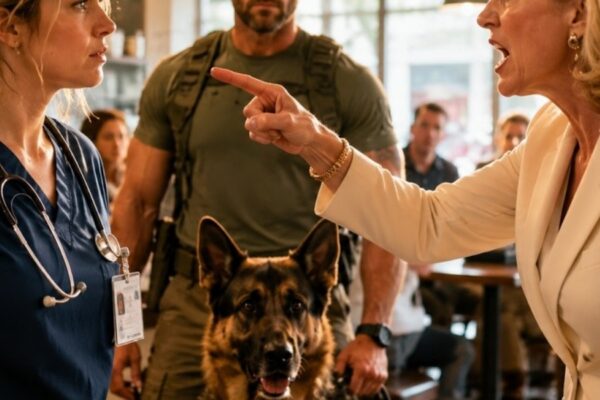 They Dismissed A Nurse In Public — Until Her Veteran Husband And His K9 Silenced The Room