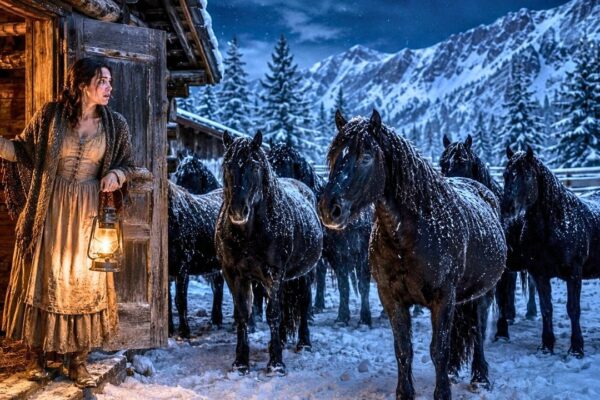 Eight Freezing Pregnant Mares Came to Her Cabin for Help—Days Later, She Witnessed a Miracle
