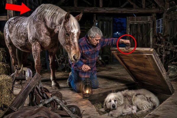 The Rancher Heard Crying Beneath the Barn at Midnight—His Horse Led Him to a Hidden Door