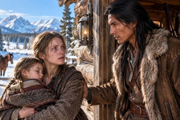 “My Daughter Needs a Home,” She Whispered… The Lakota Hunter Opened His Door and Said, “So Do I”