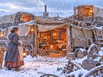Pregnant and Trapped in a Blizzard, She Turned Broken Wagons Into a Shelter That Saved Them All