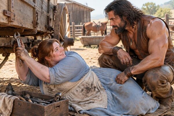 “Where Is My New Housekeeper?” He Asked—Then the Plus-Size Widow Appeared Under His Wagon