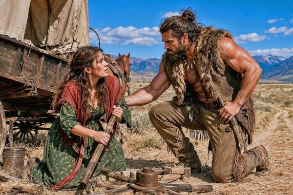 “Get In My Wagon,” The Mountain Man Growled — Seeing The Pregnant Widow Struggling With Her Wagon