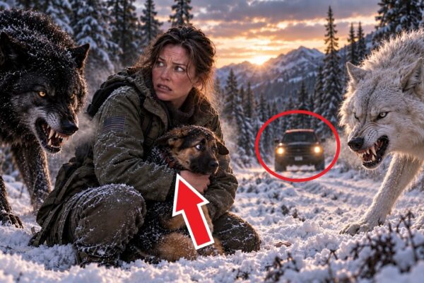 Two Wolves Cornered a German Shepherd Puppy Then a Veteran Saw What Was on His Collar