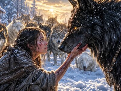 She Opened Her Door to 15 Frozen Wolves… Not Knowing One Was the Alpha King