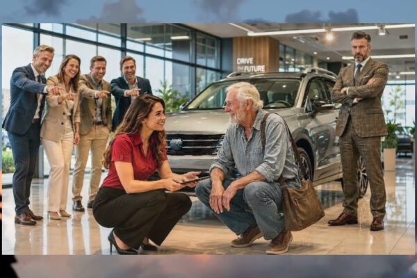They Mocked Her for Serving the Old Fisherman — Until He Fired the Dealership Manager