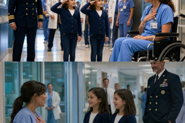 Doctors Were Shocked When The Amiral’s 7-Year Old Twins Saluted the Paralyzed Nurse in a Wheelchair