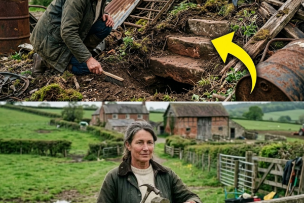 She Cleared 40 Years of Farm Junk Behind the Barn — Then Stone Steps Appeared Beneath It