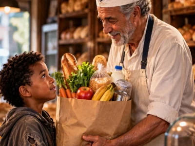 ONE DAY I’LL PAY YOU BACK! BAKER HELPED A POOR BOY… 25 YEARS LATER, A STRANGER WALKED IN!