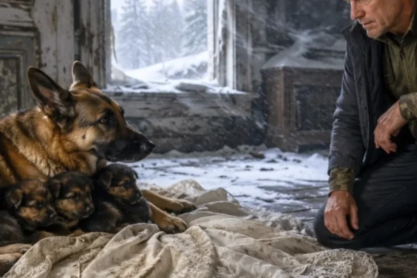 A Navy SEAL Found a German Shepherd Family Sleeping on a Forgotten Wedding Dress