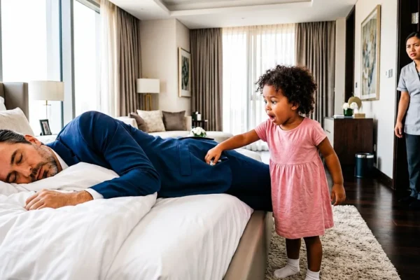 Billionaire Pretended to Be Asleep on the bed… Then His Maid’s Toddler Reached Into His Pocket