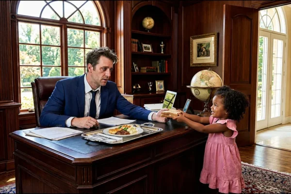 No One Noticed the Sick Billionaire Skipping Meals — Until the Maid’s Toddler Brought Him Her Sand.