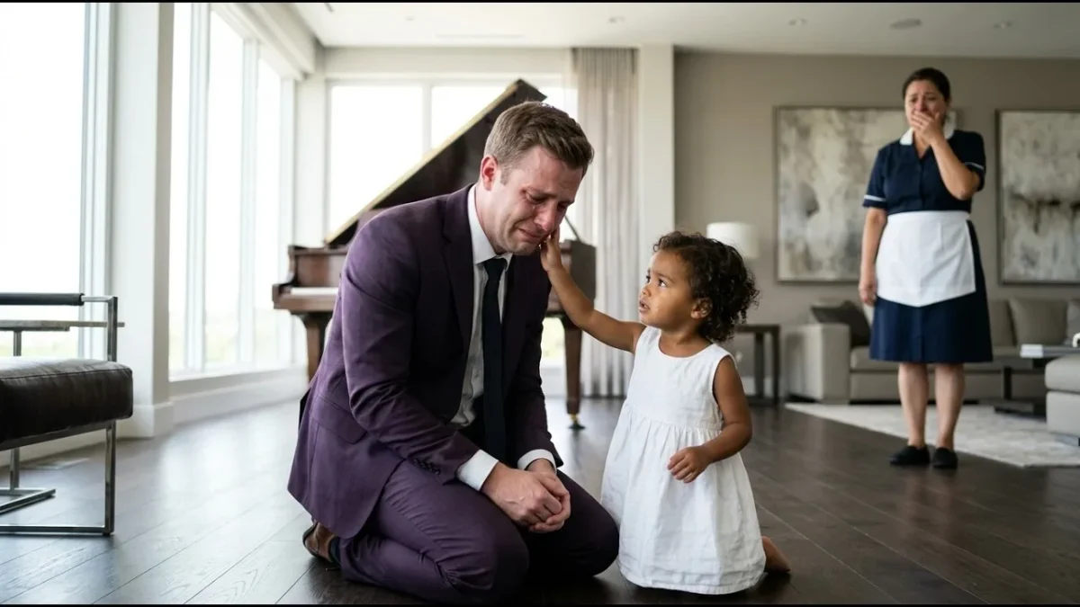 No One Could Stop the Billionaire From Crying… Until the Maid’s Toddler Did This
