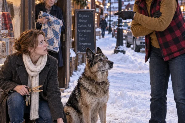 Every evening at 5:17, an old German Shepherd followed thirty feet behind me on my snowy walk from my alterations shop. For three weeks, I put out fresh water and never asked who owned him. But when an imposing former Navy SEAL pulled his truck into my gravel driveway to confront me, I learned the dog was his late father’s search K9—and the animal had CHOSEN ME TO GUARD FOR A REASON that shattered both our defenses.