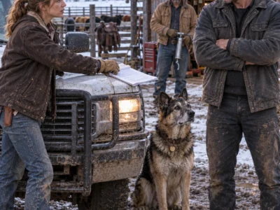 For three generations, my family survived Montana winters by never depending on anyone who could pack up and walk away. When I caught an imposing stranger and his 90-pound German Shepherd sleeping in my bunkhouse, I almost pulled my bear spray—until he saved my herd from a stampede. But six days later, after a corporate scout offered him $128,000 to leave, I SLID A FULL-TIME CONTRACT ACROSS THE HOOD, ONLY FOR THE FORMER NAVY SEAL TO REFUSE IT WITH A QUESTION THAT STOPPED MY HEART.