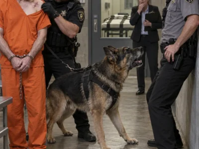 He unleashed a furious, bone-rattling bark directly at Officer Hail.