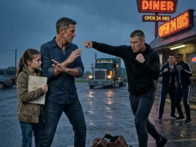 When an undefeated 15–0 professional fighter slammed his bag across a diner counter and soaked my twelve-year-old daughter’s sketchbook in scalding coffee, he mocked my work boots and called me a soft target. I paid our bill and walked into the rain without swinging. But when he cornered my Peterbilt at midnight with aluminum flashlights, he learned what twenty years of Navy SEAL command looks like.