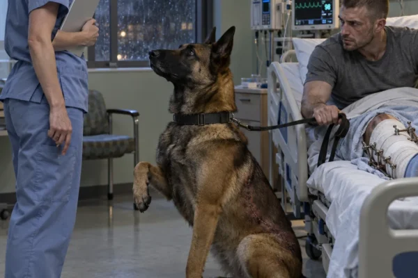 For five years, I worked the graveyard shift as a quiet trauma nurse in Portland, never speaking a word about my past. But the moment a wounded Ranger’s retired combat dog locked eyes with me, he ignored his handler’s commands, sat at my feet, and gave me A FULL COMBAT SALUTE.