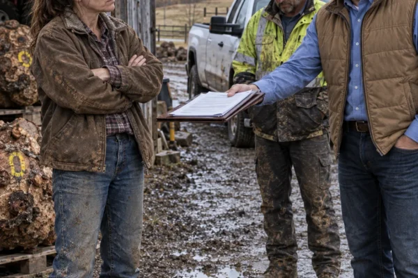 Two years after my husband died, the loggers clear-cut his maple woods and left 193 massive burls rotting in the mud as worthless trash, but the day I sold one for twelve thousand dollars, their company truck pulled right back into my driveway.