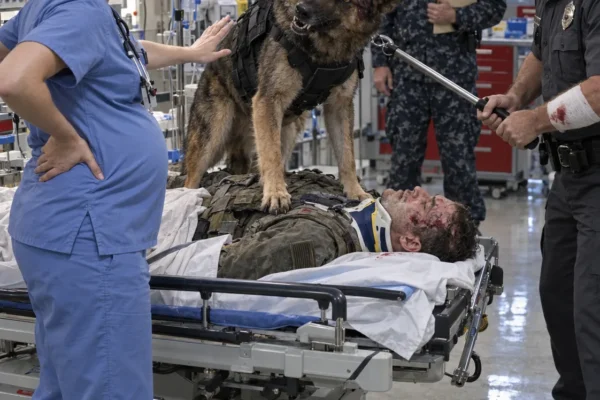 When hospital security drew stun poles to put down an unconscious Navy SEAL’s protective combat dog right inside our trauma bay, they called him a vicious weapon. But as a pregnant nurse, I noticed what was happening to his right ear every time their radios chirped.