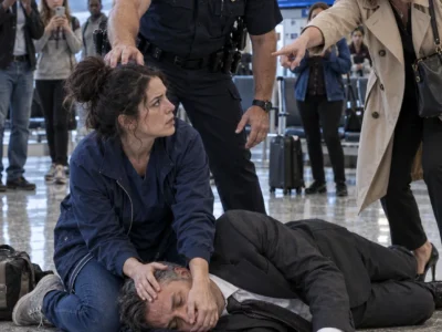 When an unconscious traveler stopped breathing at Gate 42, I dropped to the floor to protect his airway—only for his panicked wife and airport security to accuse me of robbing him, until a military voice stopped them cold.