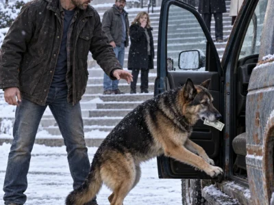 My Ex-Wife’s Family Reduced Years of My Work to a Worn $2 Bill, and People in the Courtroom Actually Laughed. I Put It in My Pocket and Walked Out With Titan, My Retired German Shepherd. Then He Snatched That Same Bill From My Hand, Jumped Into My Rusted Truck, and Started Clawing Beneath a Seat I’d Used for Six Years.