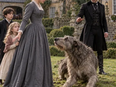 The grieving duke had been shouting at his enormous wolfhound for months, but the animal no longer obeyed him. On my second day as his children’s new governess, the beast came charging across the lawn toward us. I stepped in front of his terrified six-year-old daughter and said one quiet word. Then the duke saw his late wife’s dog begin to lower itself at my feet.