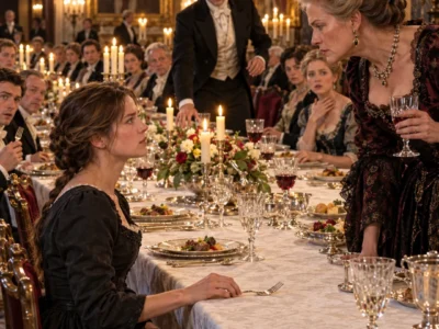 At my first dinner as the Duchess of Elby, my mother-in-law leaned down the table and whispered, loud enough for thirty-two guests to hear, that I should have stayed in the kitchen — that I had been somebody there, and here I was nothing. I had scoured her son’s pots at nine years old and fed him back from the dead at twenty-three. I did not answer. At the head of the table, my husband was already rising to his feet.