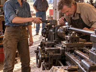 I gave a hauler $180 to leave nine “frozen” lathes at a closed Missouri trade school instead of taking them to the scrapyard. He laughed at the bargain, and the parts-store owner later told me I should buy a new machine. I had only one dial reading to trust. Then a gunsmith bent over the barrel I’d just cut and stopped moving.
